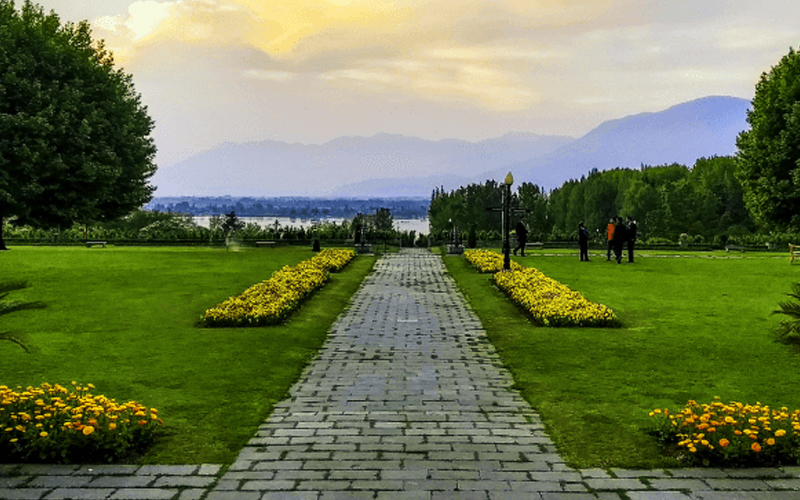 Garden and mountain view at The LaLiT Grand Palace Srinagar