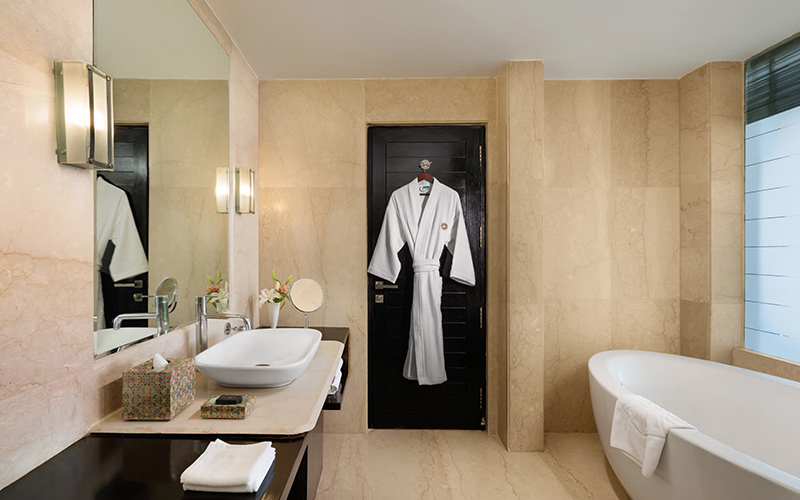 Bathroom at Taj Dal View, Srinagar
